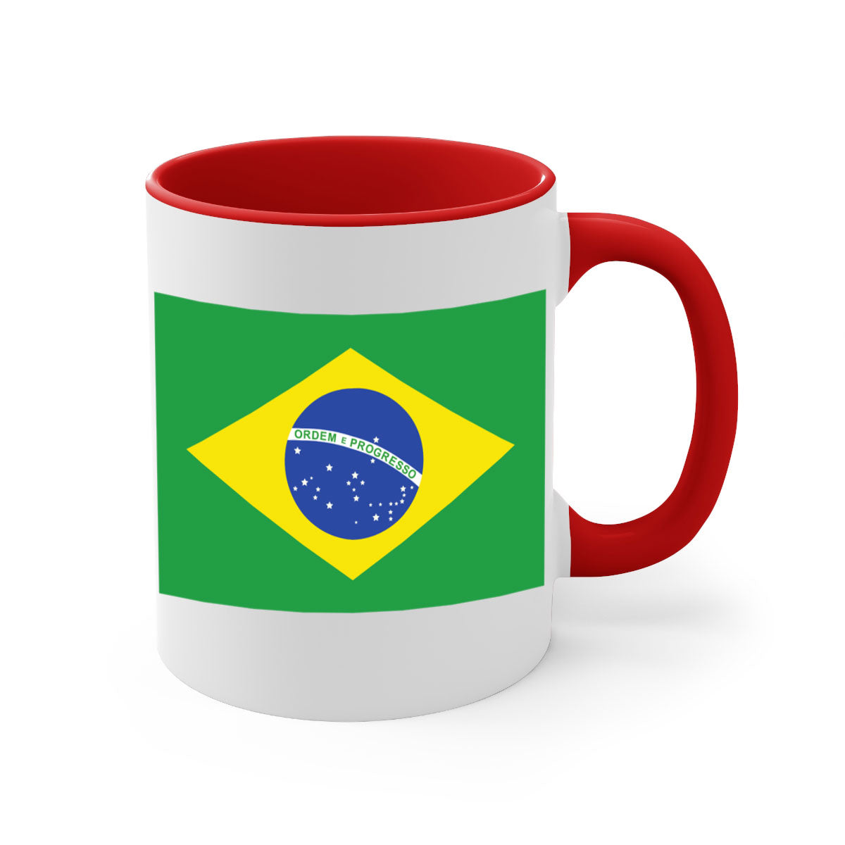 Brazil 174# Mug featuring a two-tone design with a colored handle and glossy finish, perfect for coffee and tea lovers.