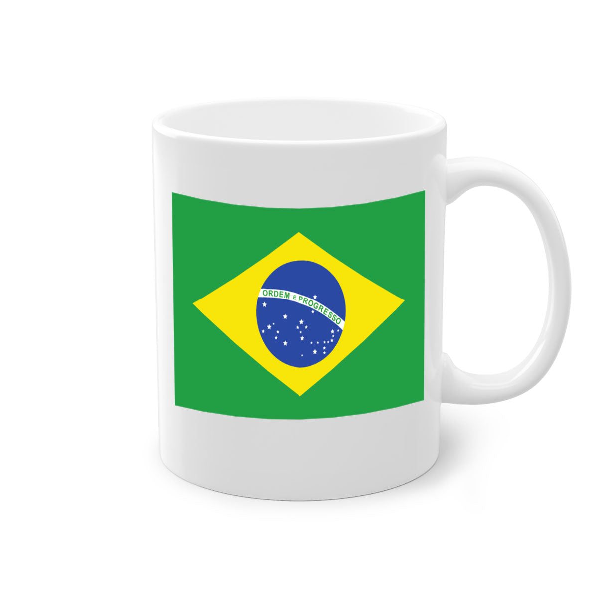 Brazil 174# Mug featuring a two-tone design with a colored handle and glossy finish, perfect for coffee and tea lovers.