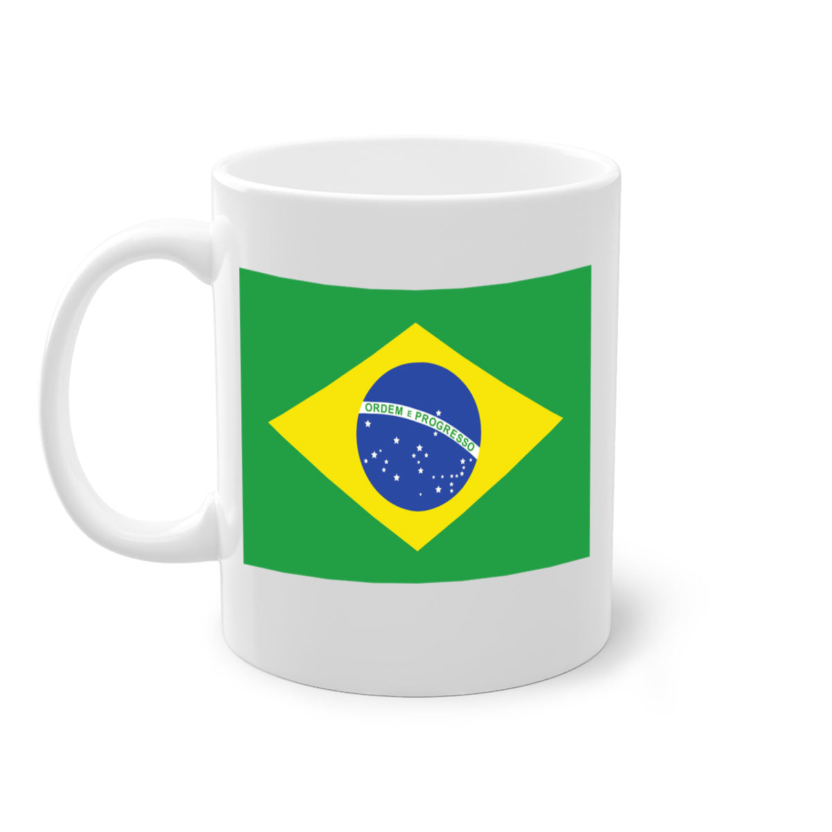 Brazil 174# Mug featuring a two-tone design with a colored handle and glossy finish, perfect for coffee and tea lovers.