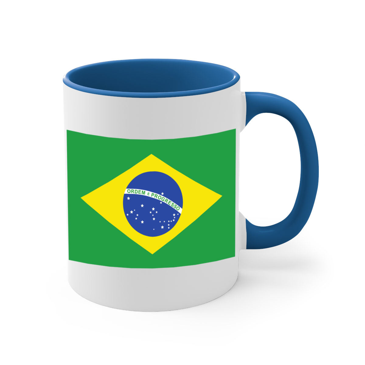 Brazil 174# Mug featuring a two-tone design with a colored handle and glossy finish, perfect for coffee and tea lovers.