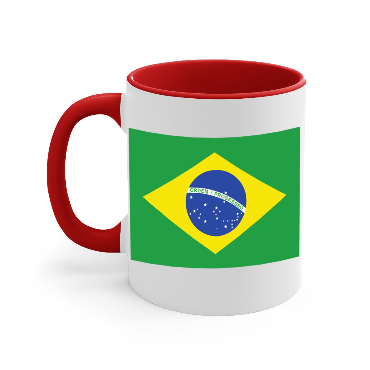 Brazil 174# Mug featuring a two-tone design with a colored handle and glossy finish, perfect for coffee and tea lovers.