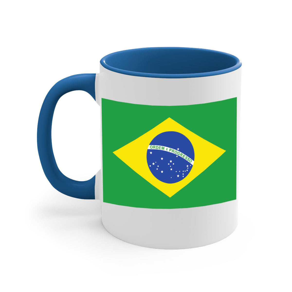 Brazil 174# Mug featuring a two-tone design with a colored handle and glossy finish, perfect for coffee and tea lovers.