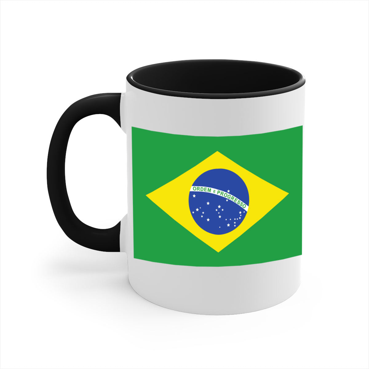 Brazil 174# Mug featuring a two-tone design with a colored handle and glossy finish, perfect for coffee and tea lovers.