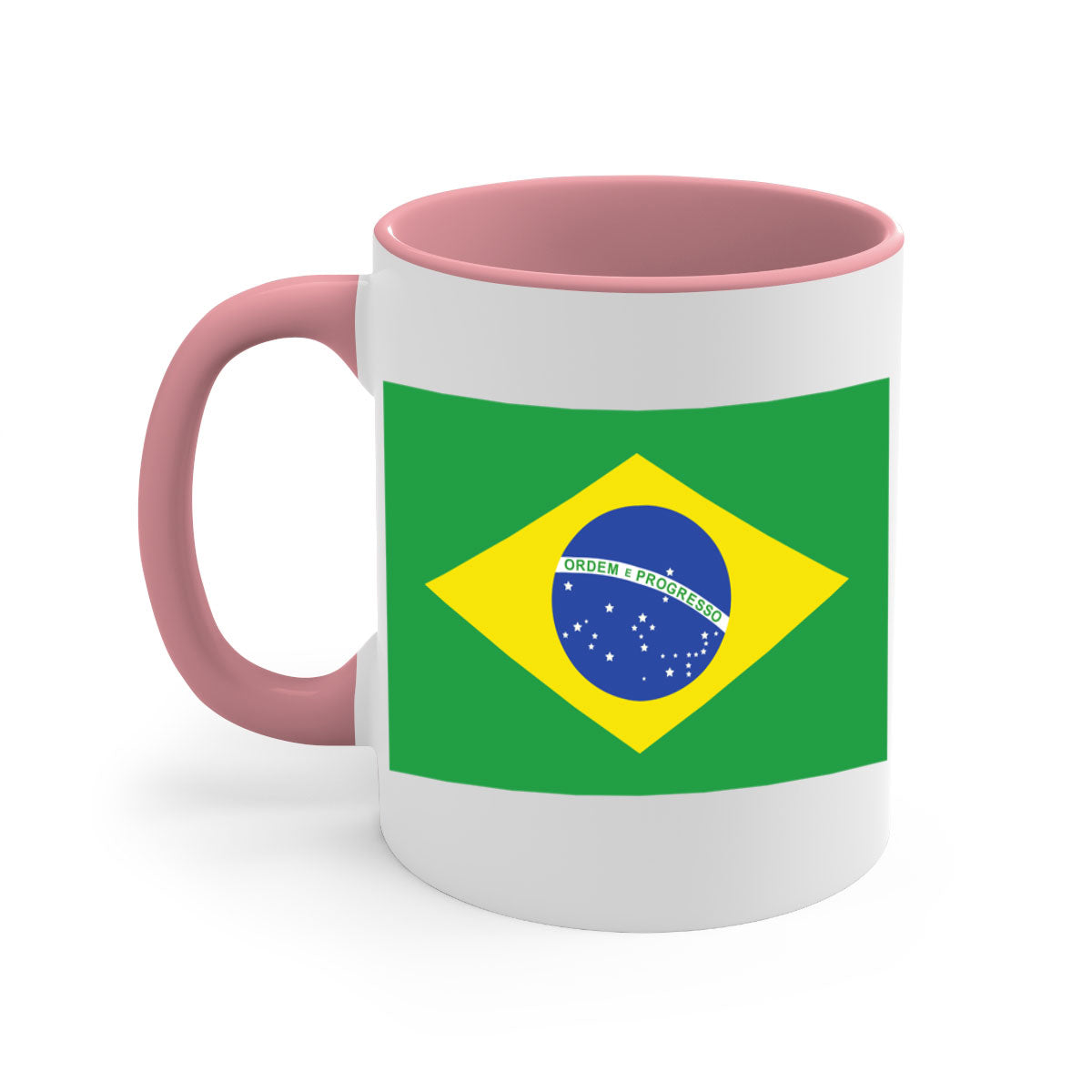 Brazil 174# Mug featuring a two-tone design with a colored handle and glossy finish, perfect for coffee and tea lovers.