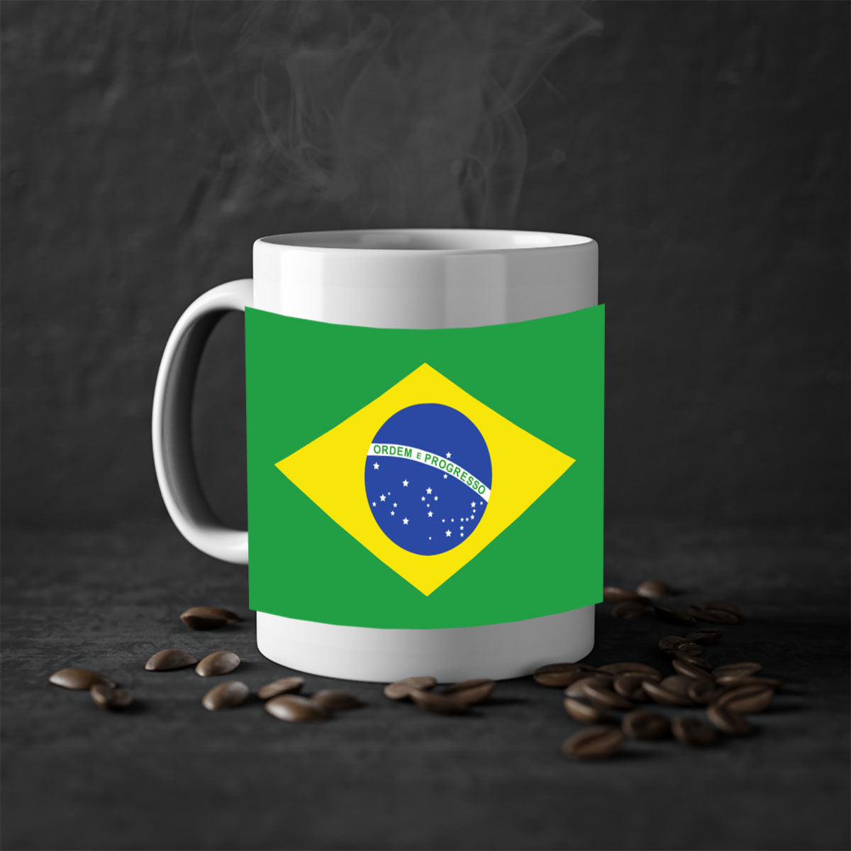 Brazil 174# Mug featuring a two-tone design with a colored handle and glossy finish, perfect for coffee and tea lovers.