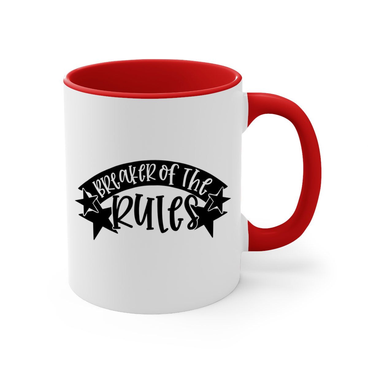 Breaker of the Rules 69# Mug featuring a glossy finish, colored handle, and interior, available in multiple colors.