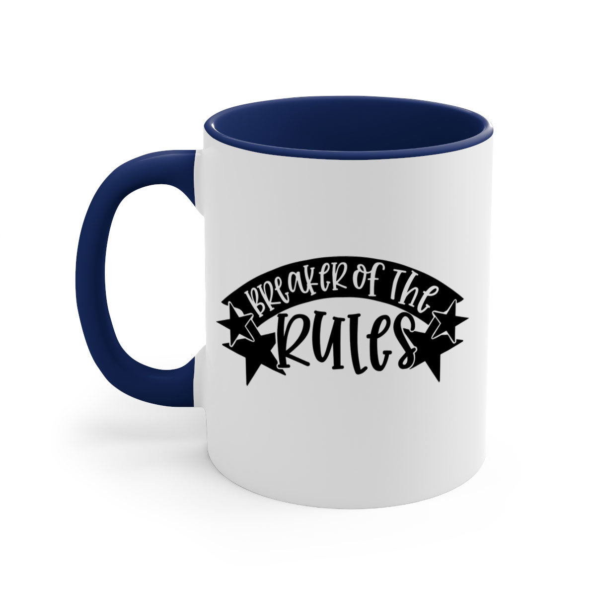 Breaker of the Rules 69# Mug featuring a glossy finish, colored handle, and interior, available in multiple colors.