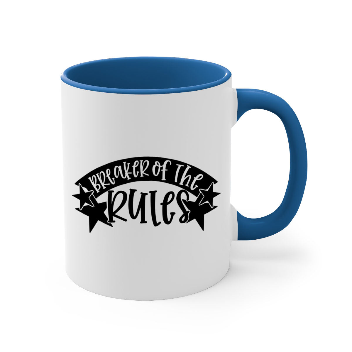 Breaker of the Rules 69# Mug featuring a glossy finish, colored handle, and interior, available in multiple colors.