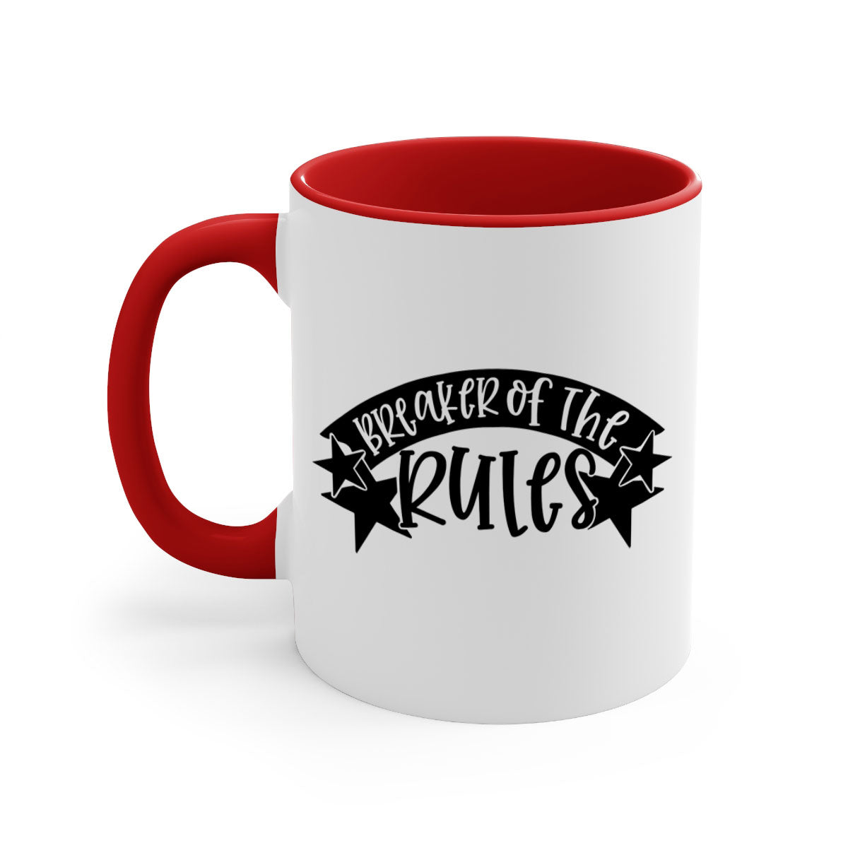 Breaker of the Rules 69# Mug featuring a glossy finish, colored handle, and interior, available in multiple colors.