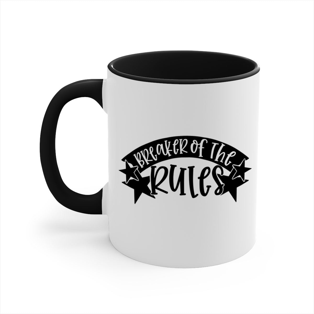 Breaker of the Rules 69# Mug featuring a glossy finish, colored handle, and interior, available in multiple colors.