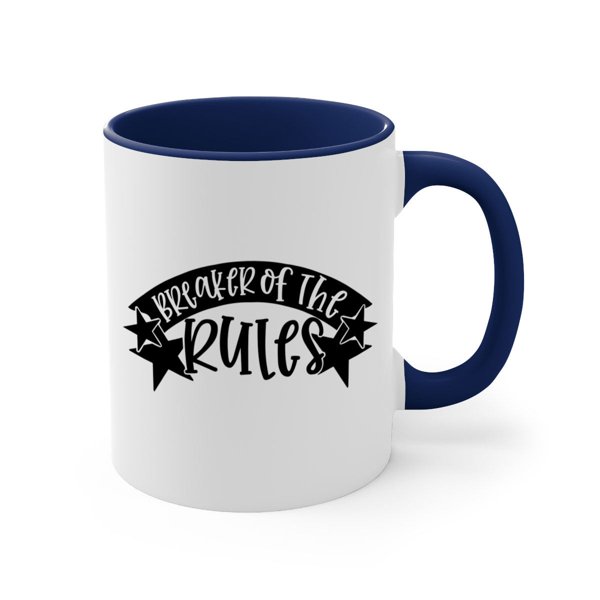 Breaker of the Rules 69# Mug featuring a glossy finish, colored handle, and interior, available in multiple colors.