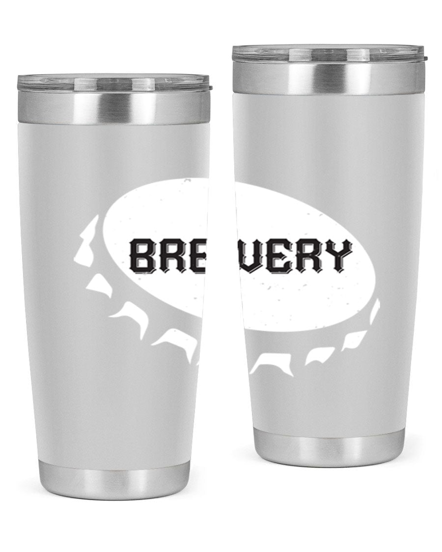 Brewery 98# Beer Tumbler, 20oz double wall vacuum stainless steel with copper lining and drink-thru lid, perfect for hot and cold beverages.