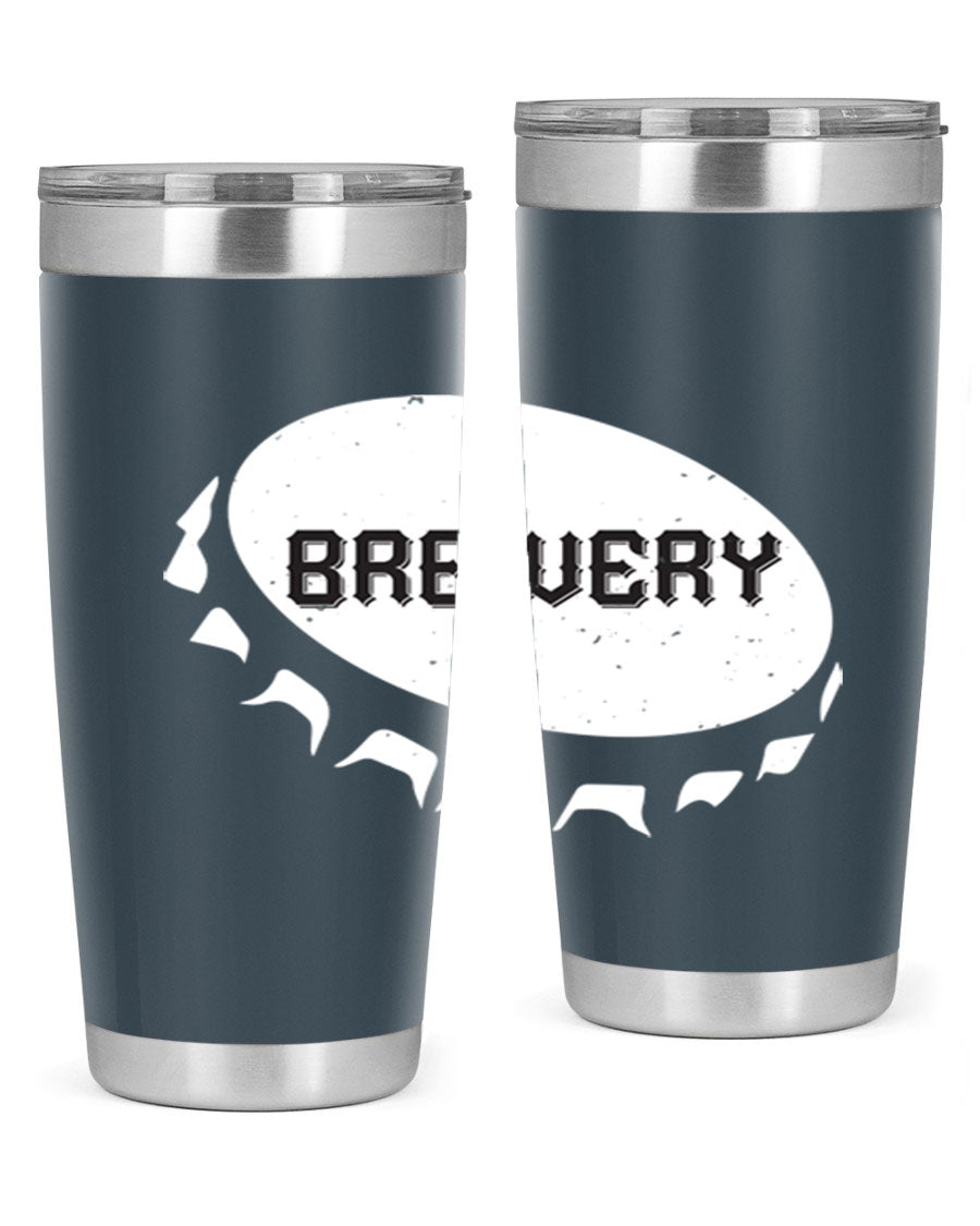 Brewery 98# Beer Tumbler, 20oz double wall vacuum stainless steel with copper lining and drink-thru lid, perfect for hot and cold beverages.