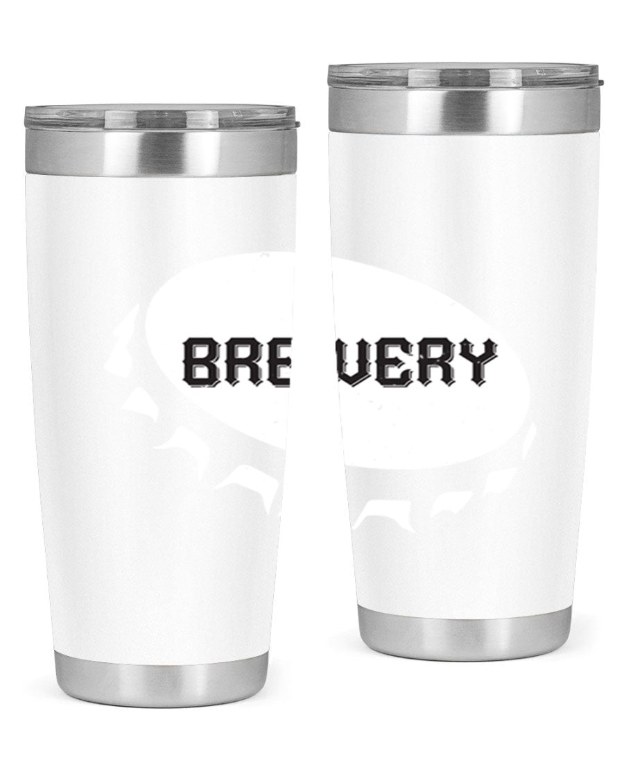 Brewery 98# Beer Tumbler, 20oz double wall vacuum stainless steel with copper lining and drink-thru lid, perfect for hot and cold beverages.