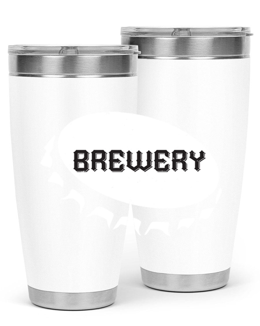 Brewery 98# Beer Tumbler, 20oz double wall vacuum stainless steel with copper lining and drink-thru lid, perfect for hot and cold beverages.