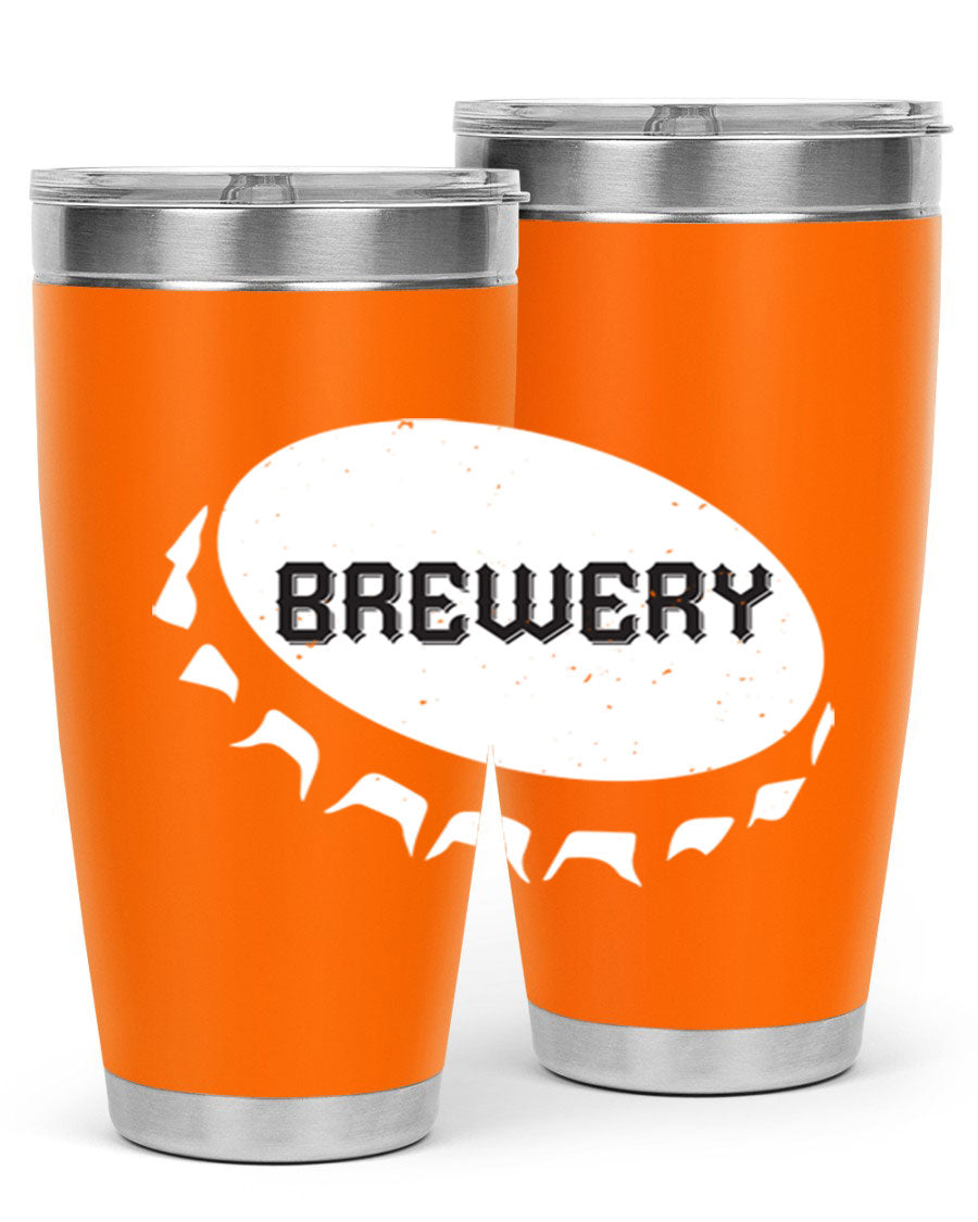 Brewery 98# Beer Tumbler, 20oz double wall vacuum stainless steel with copper lining and drink-thru lid, perfect for hot and cold beverages.