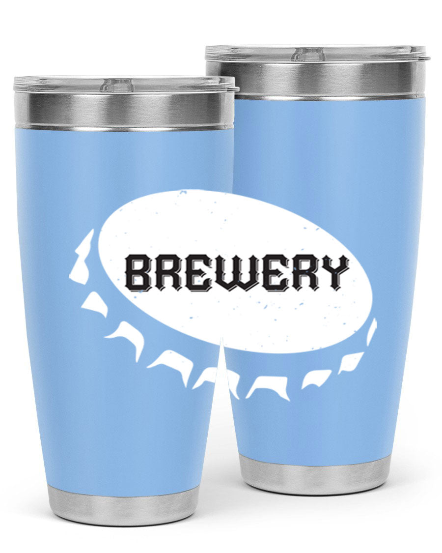 Brewery 98# Beer Tumbler, 20oz double wall vacuum stainless steel with copper lining and drink-thru lid, perfect for hot and cold beverages.