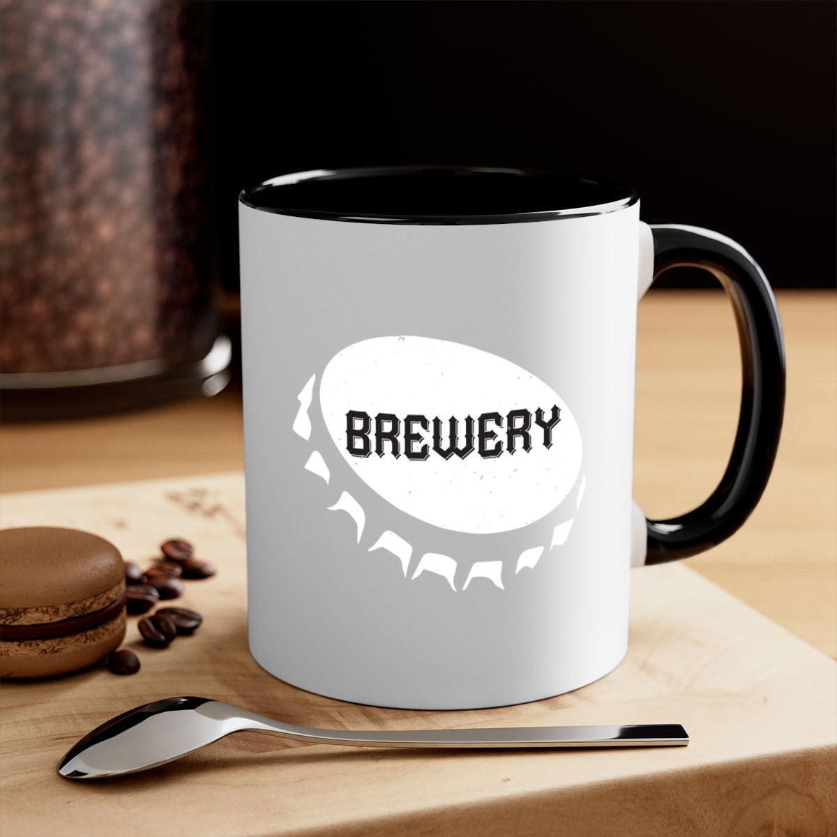 Brewery 98# Mug featuring a glossy finish, colored handle, and interior, available in five vibrant colors.