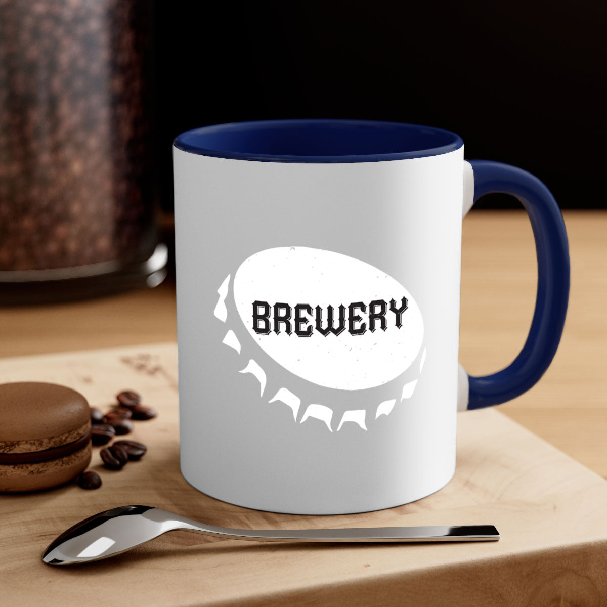 Brewery 98# Mug featuring a glossy finish, colored handle, and interior, available in five vibrant colors.