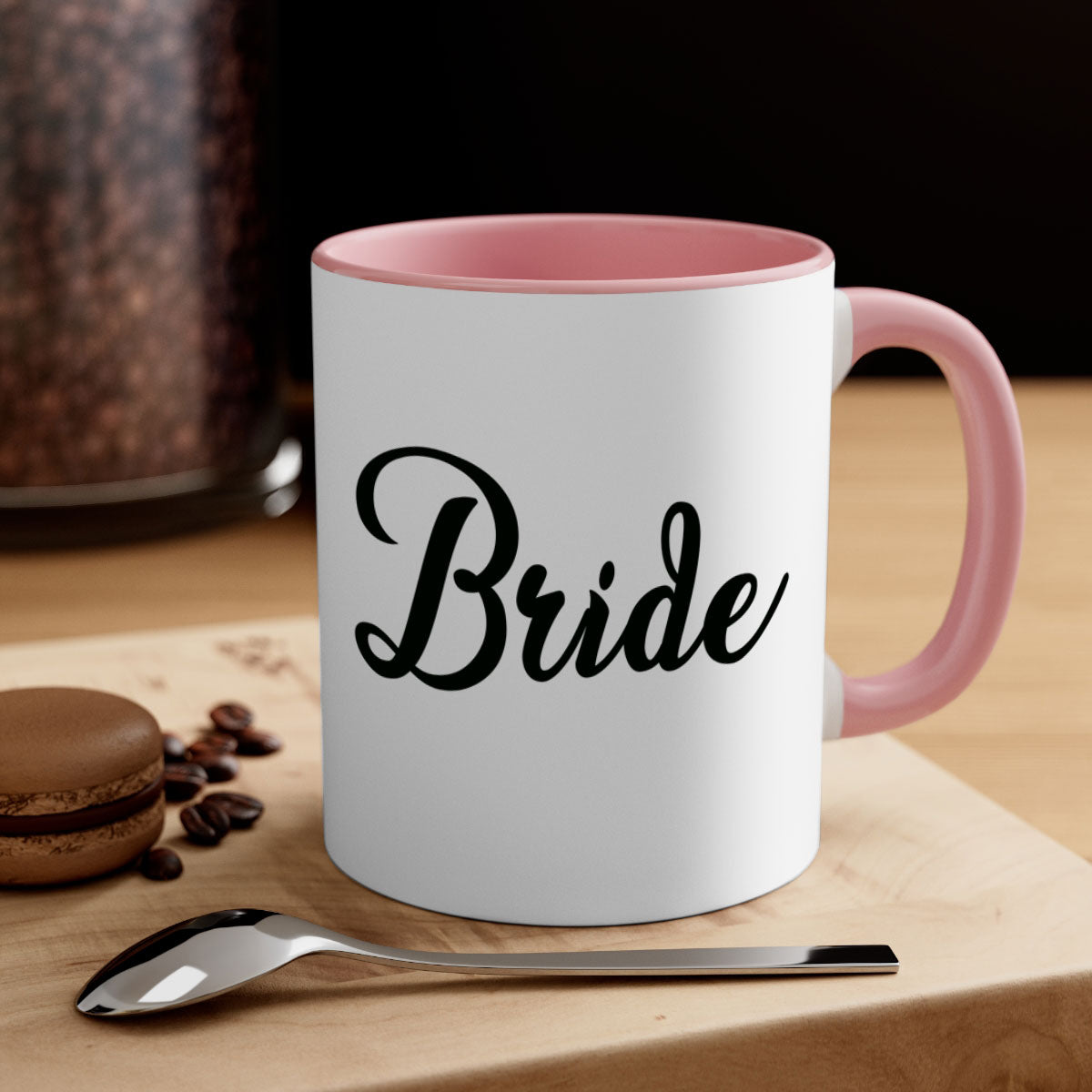 Bride 111# Mug featuring a glossy finish, colored handle, and interior in five vibrant colors, perfect for coffee and tea.