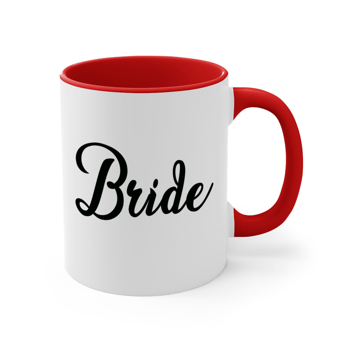 Bride 111# Mug featuring a glossy finish, colored handle, and interior in five vibrant colors, perfect for coffee and tea.