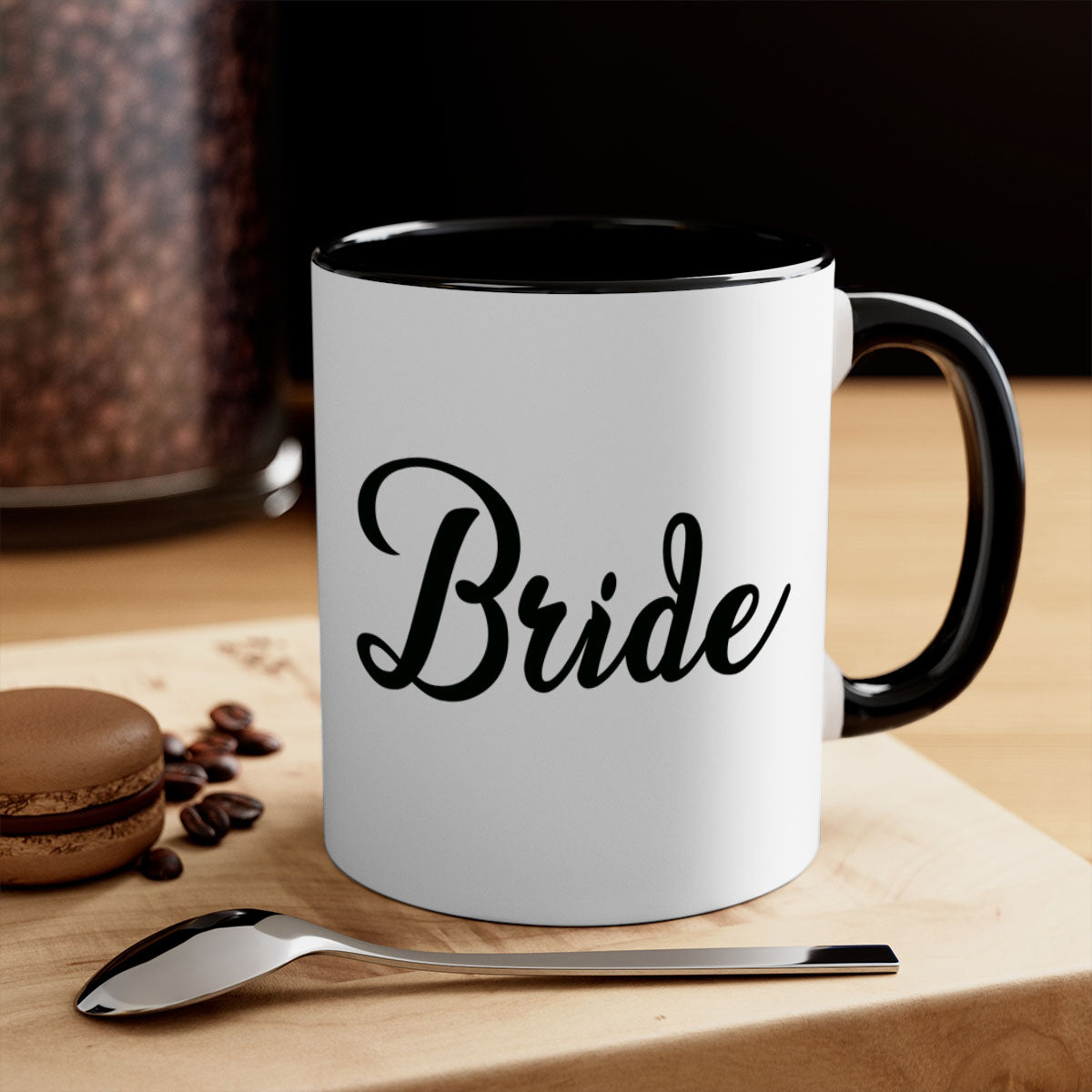 Bride 111# Mug featuring a glossy finish, colored handle, and interior in five vibrant colors, perfect for coffee and tea.