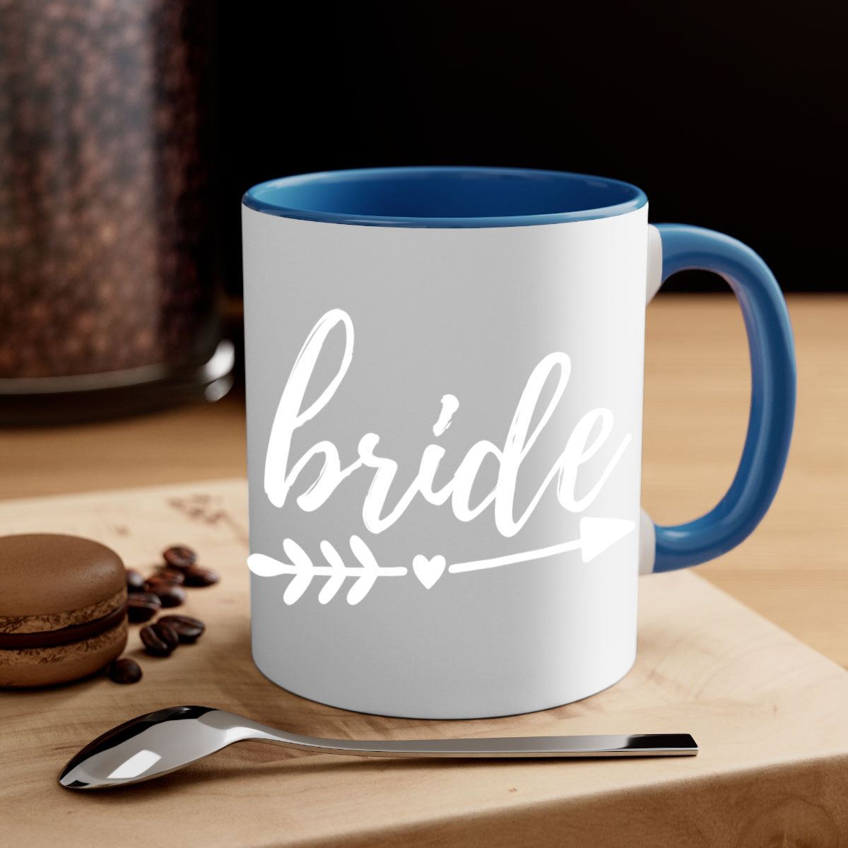 Brideeeeeee 102# Mug featuring a glossy finish with a colored handle and interior, available in multiple colors and sizes.