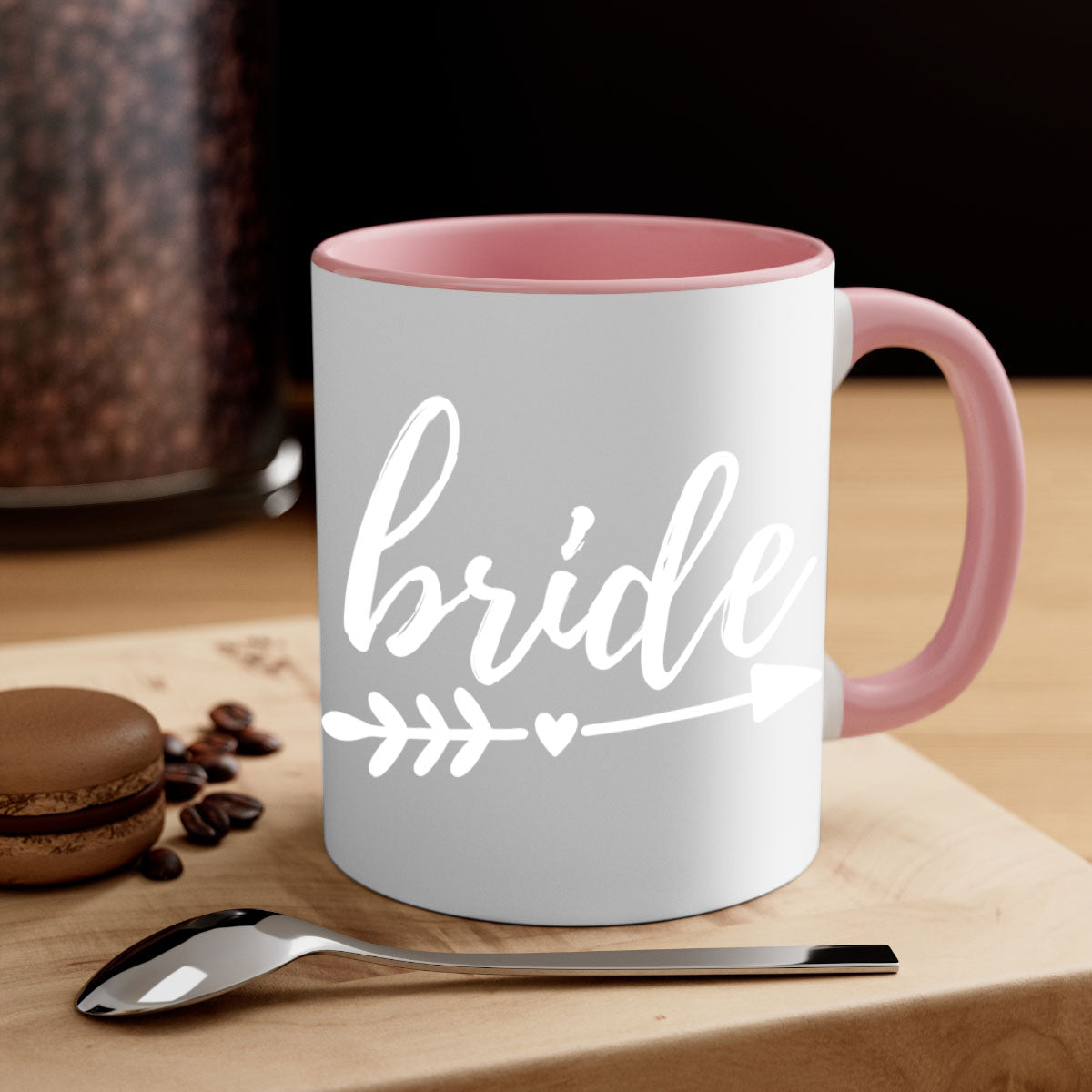 Brideeeeeee 102# Mug featuring a glossy finish with a colored handle and interior, available in multiple colors and sizes.