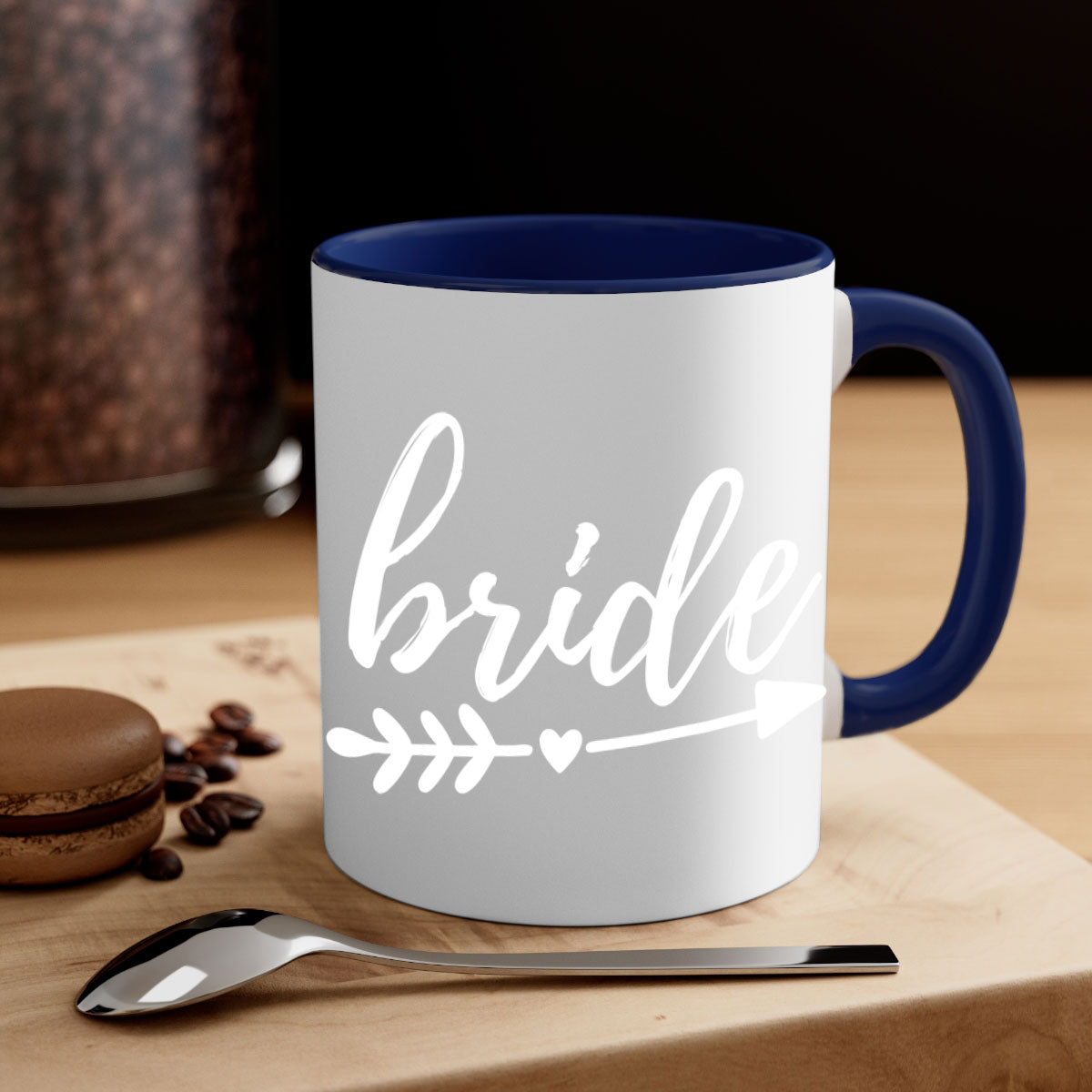 Brideeeeeee 102# Mug featuring a glossy finish with a colored handle and interior, available in multiple colors and sizes.