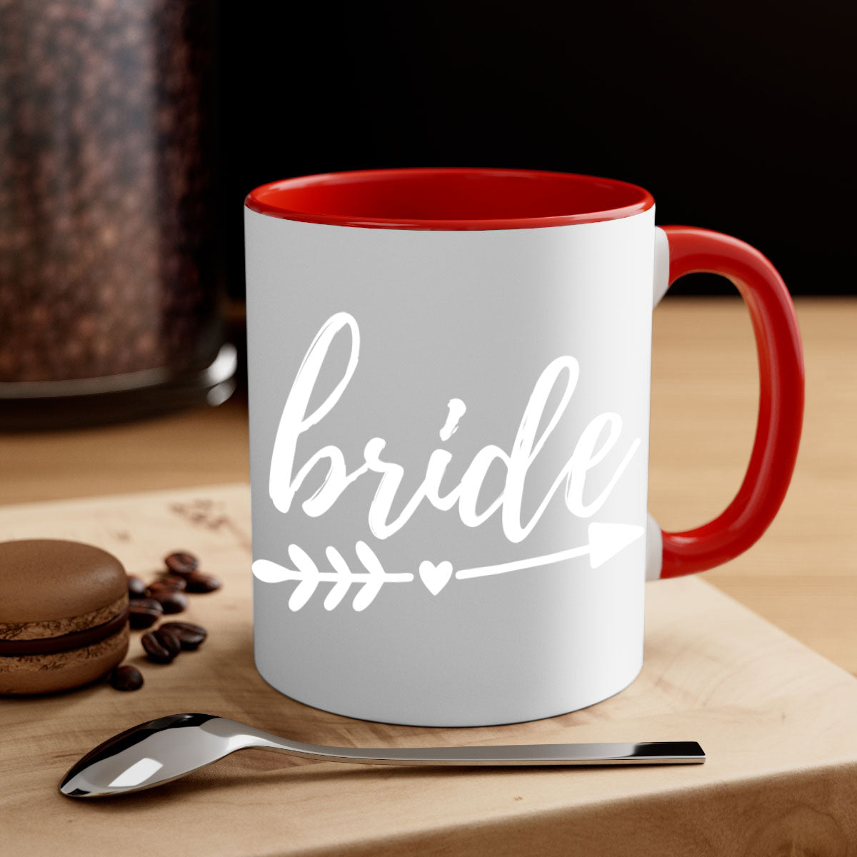 Brideeeeeee 102# Mug featuring a glossy finish with a colored handle and interior, available in multiple colors and sizes.