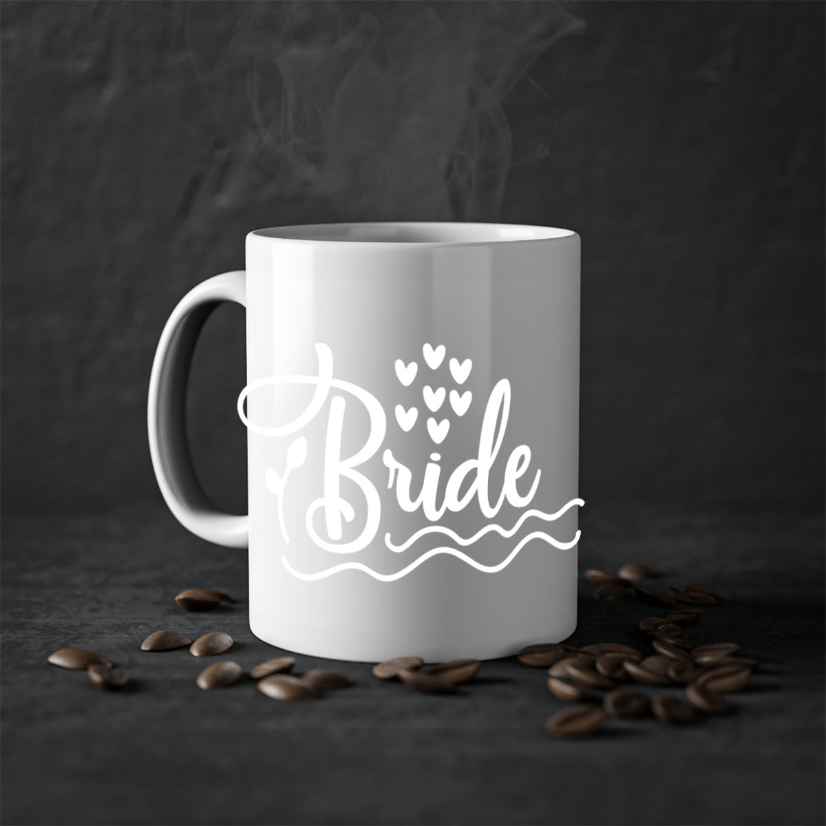 Brideee 107# Mug featuring a glossy finish, colored handle, and interior, available in multiple colors and sizes.