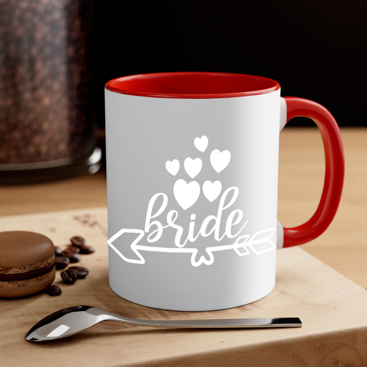 Bridee 108# Mug featuring a glossy finish, colored handle, and interior, available in five vibrant colors and two sizes.