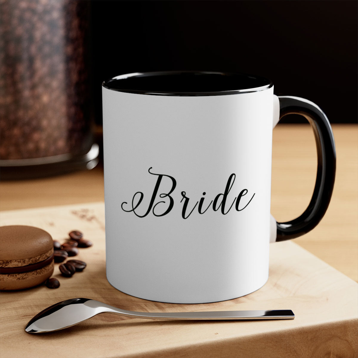 Bride 151# Mug featuring a glossy finish with a colored handle and interior, available in multiple colors and sizes.