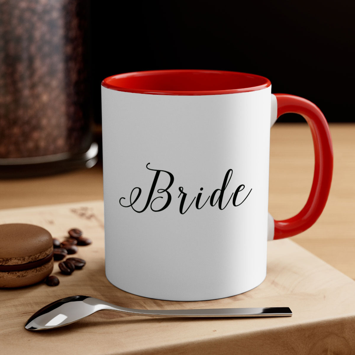 Bride 151# Mug featuring a glossy finish with a colored handle and interior, available in multiple colors and sizes.