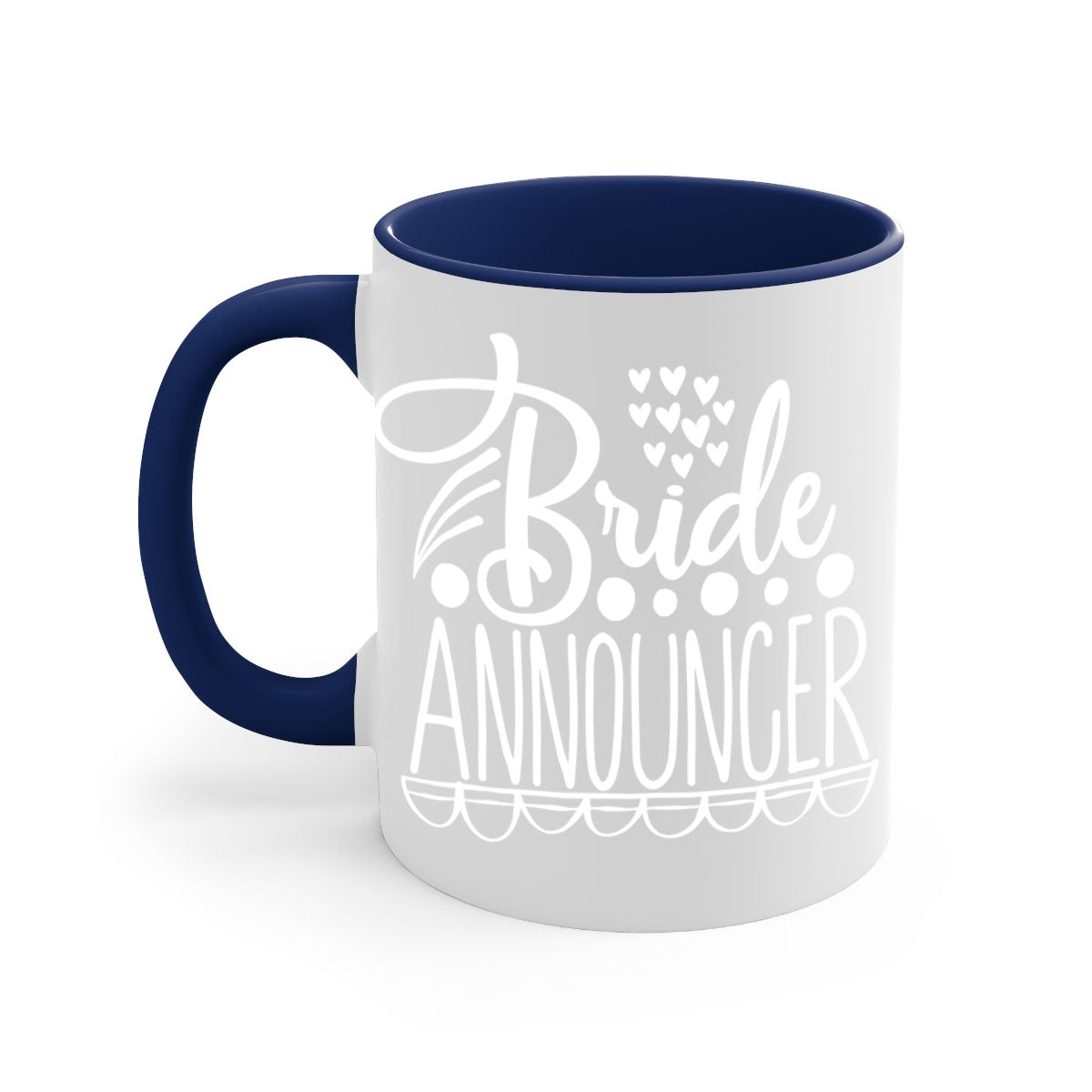 Bride announcer 8# Mug featuring a two-tone design with a colored handle and glossy finish, available in multiple colors.