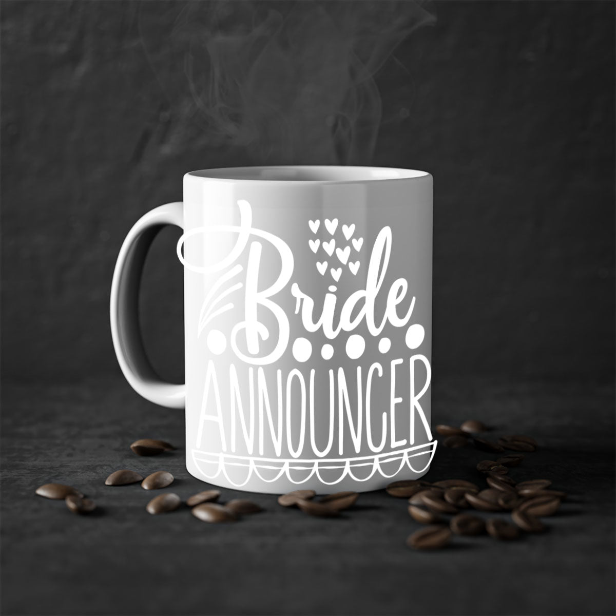 Bride announcer 8# Mug featuring a two-tone design with a colored handle and glossy finish, available in multiple colors.