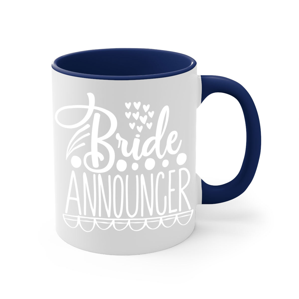 Bride announcer 8# Mug featuring a two-tone design with a colored handle and glossy finish, available in multiple colors.