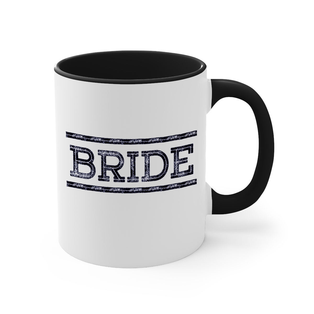 Bride Black 139# Mug featuring a glossy finish, colored handle, and interior, available in multiple colors and sizes.