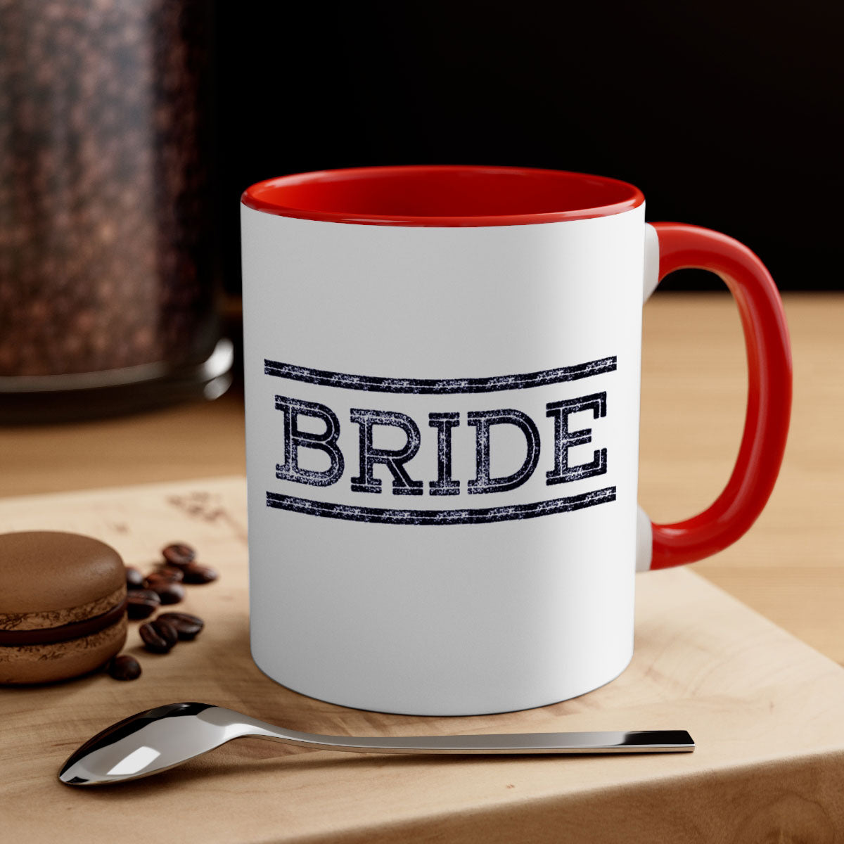 Bride Black 139# Mug featuring a glossy finish, colored handle, and interior, available in multiple colors and sizes.