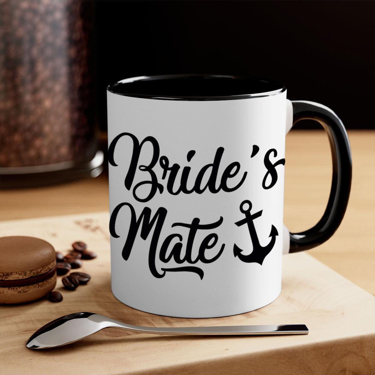 Bride Squad 1# Mug featuring a two-tone design with a colored handle and glossy finish, available in multiple colors.