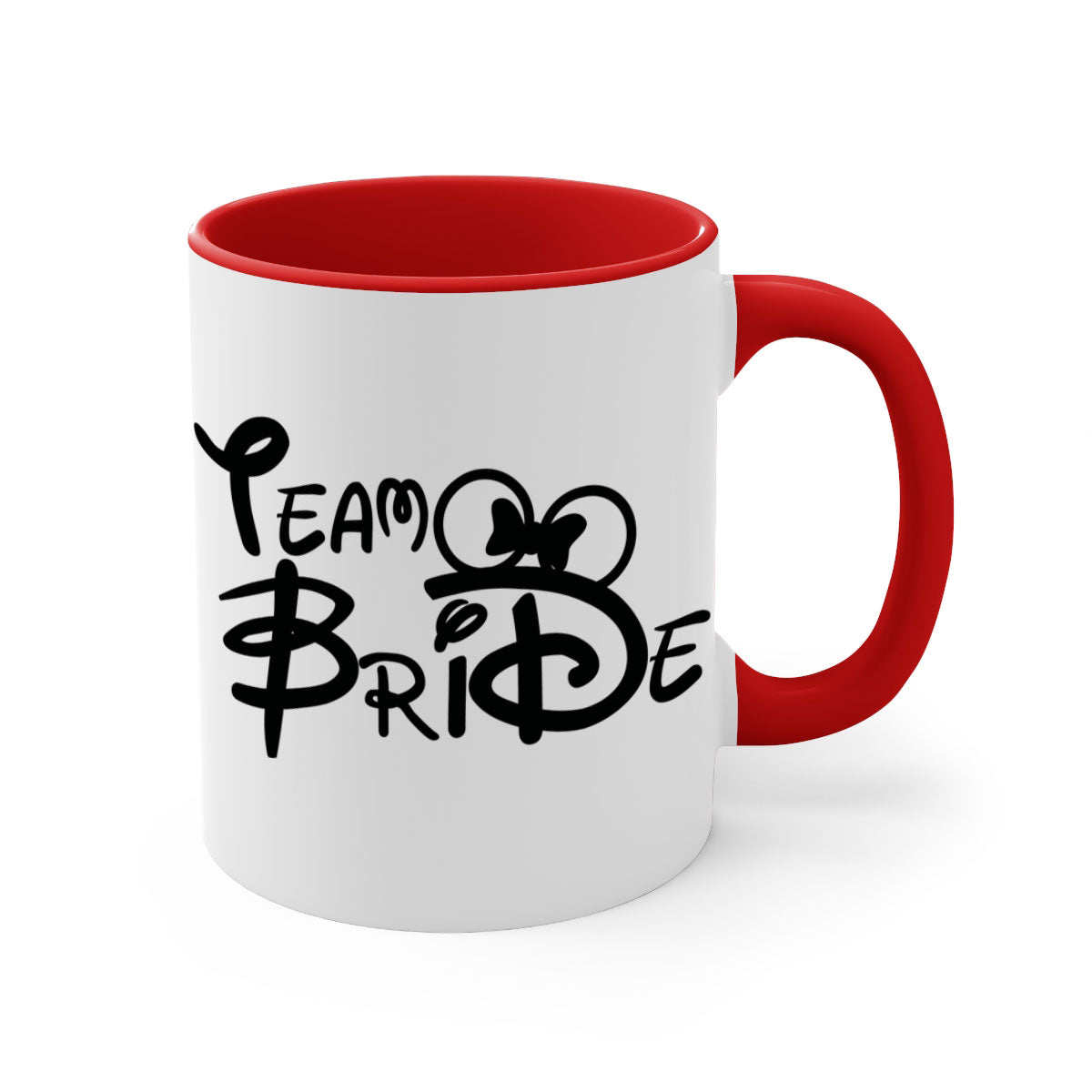 Bride Squad 10# Mug featuring a glossy finish, colored handle, and interior, available in five colors and two sizes.