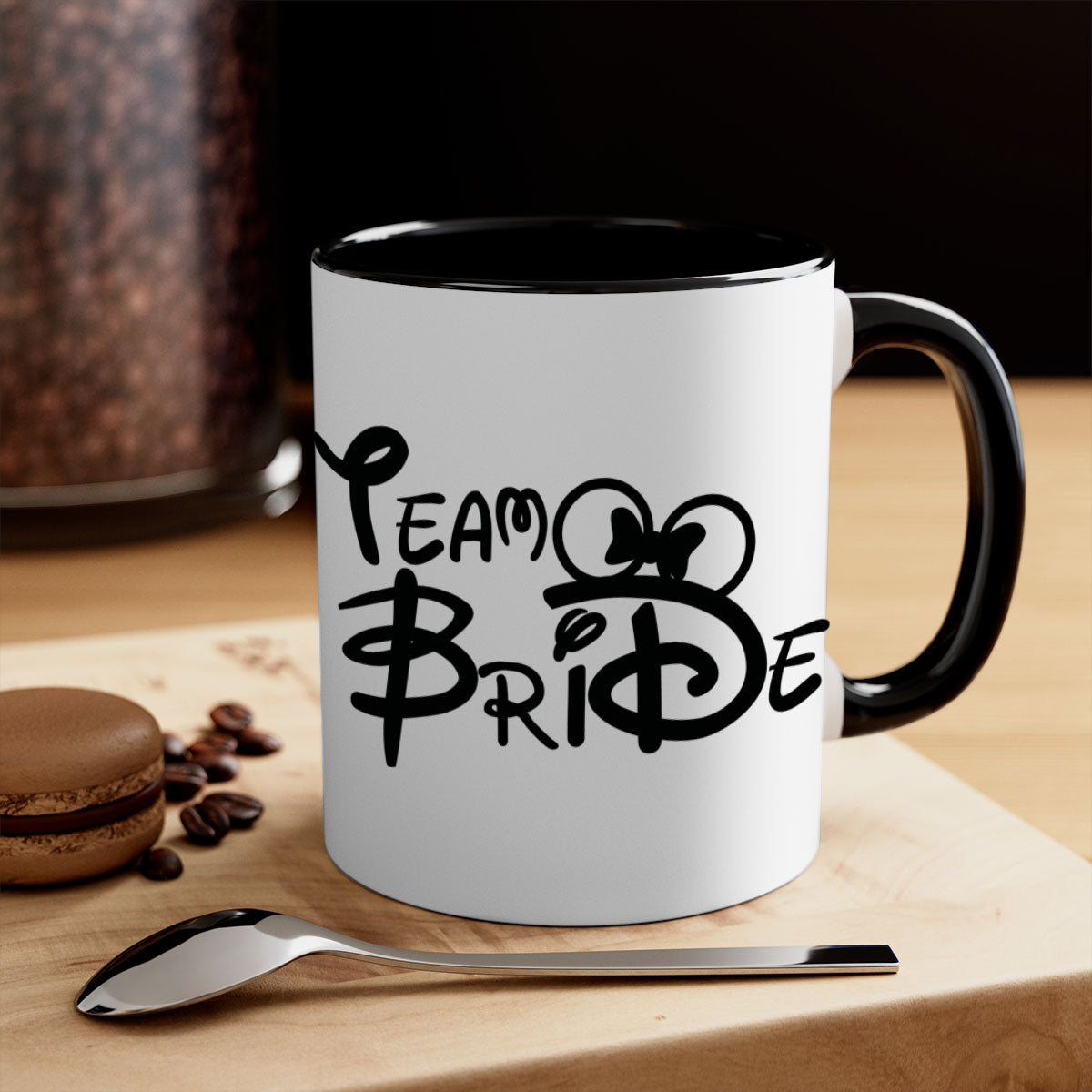 Bride Squad 10# Mug featuring a glossy finish, colored handle, and interior, available in five colors and two sizes.