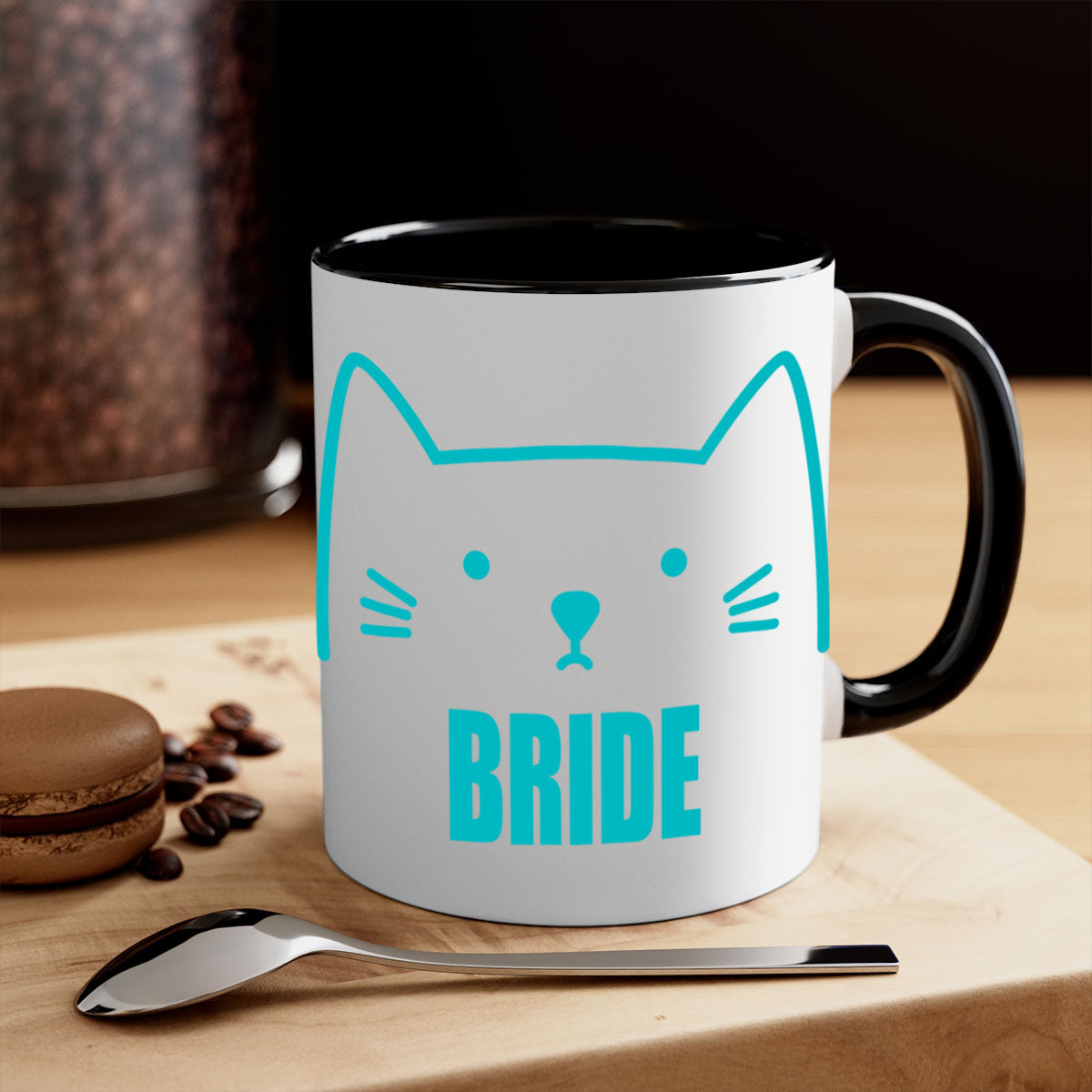 Bride Squad 126# Mug featuring a glossy finish, colored handle, and interior, available in five vibrant colors.