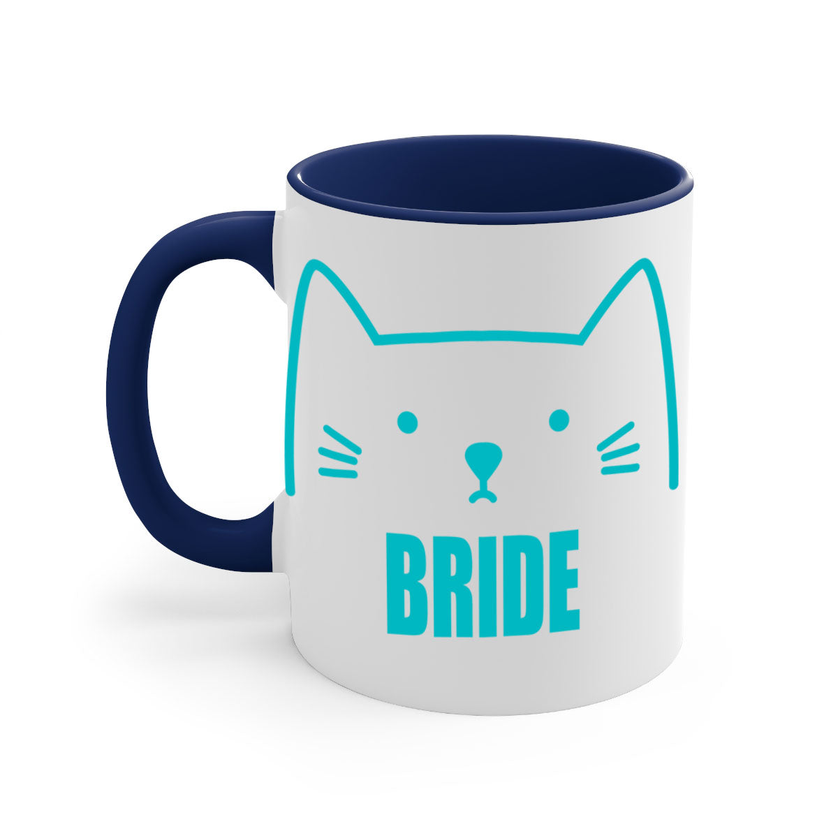 Bride Squad 126# Mug featuring a glossy finish, colored handle, and interior, available in five vibrant colors.