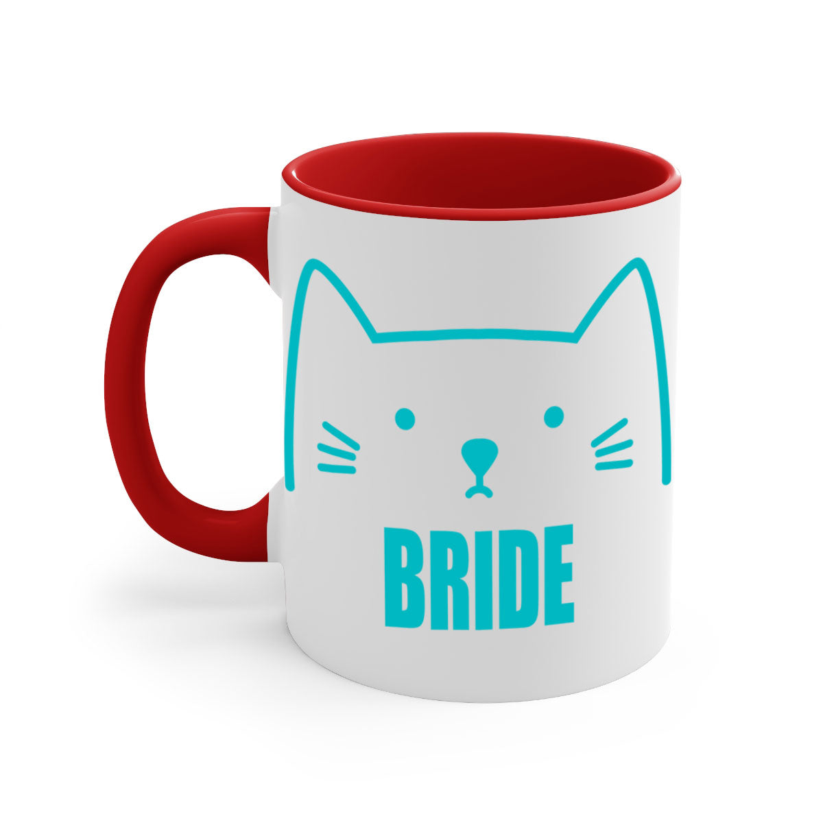 Bride Squad 126# Mug featuring a glossy finish, colored handle, and interior, available in five vibrant colors.