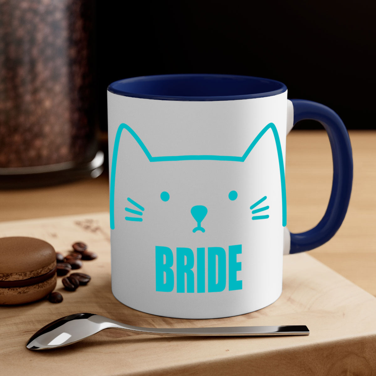 Bride Squad 126# Mug featuring a glossy finish, colored handle, and interior, available in five vibrant colors.