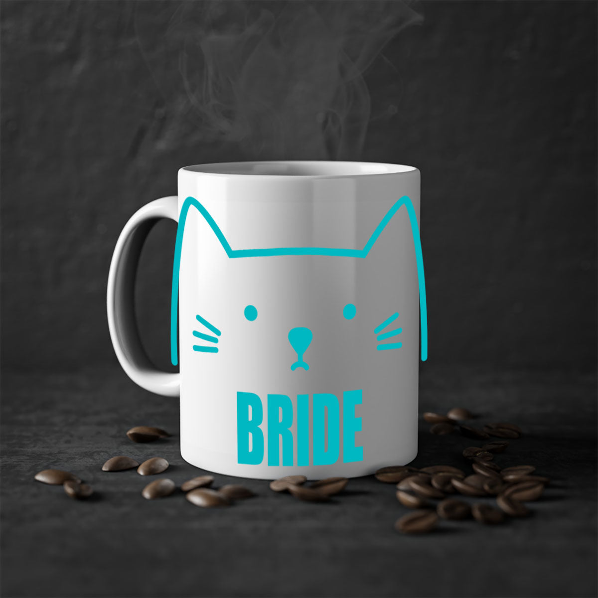 Bride Squad 126# Mug featuring a glossy finish, colored handle, and interior, available in five vibrant colors.