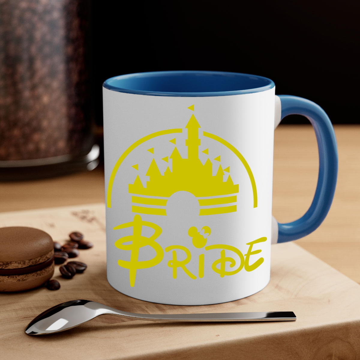 Bride Squad 128# Mug featuring a glossy finish, colorful handle, and interior, available in multiple colors and sizes.