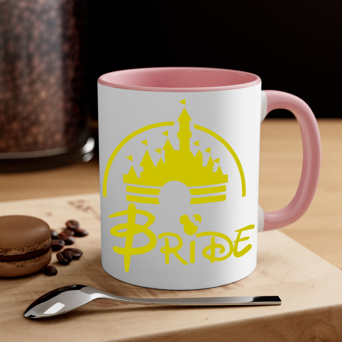 Bride Squad 128# Mug featuring a glossy finish, colorful handle, and interior, available in multiple colors and sizes.