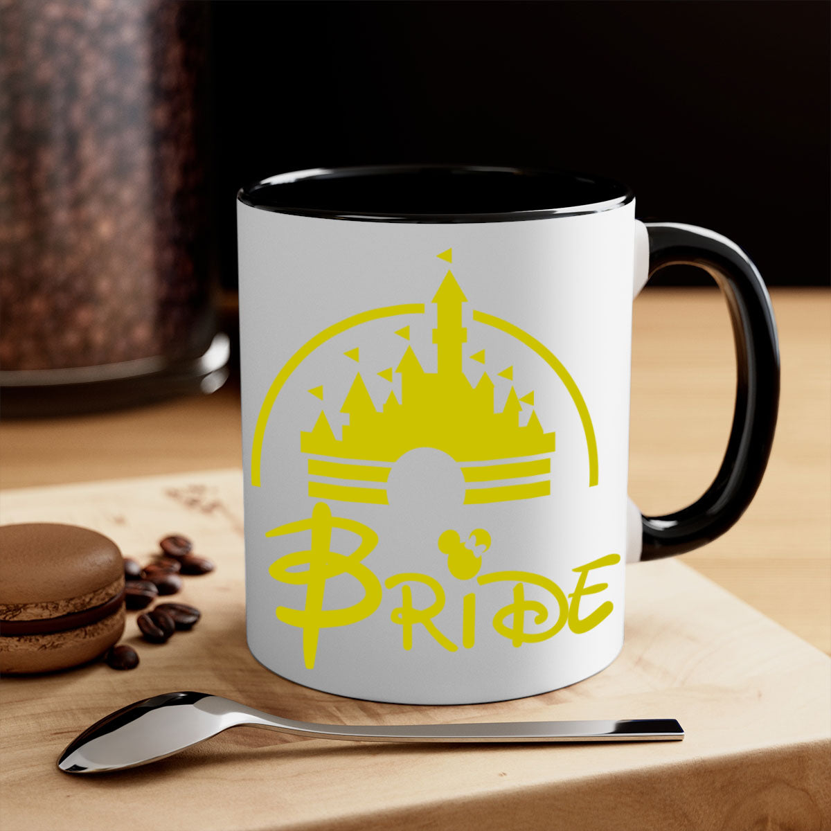 Bride Squad 128# Mug featuring a glossy finish, colorful handle, and interior, available in multiple colors and sizes.